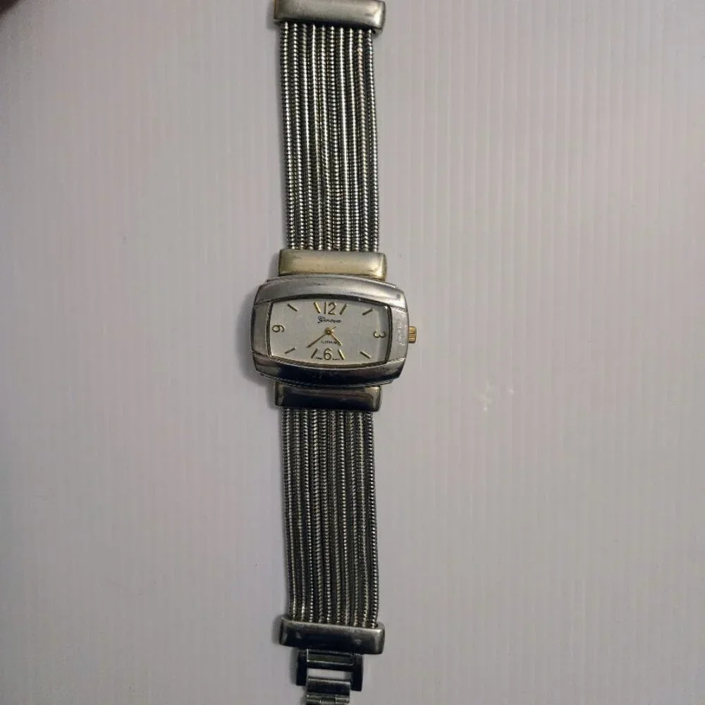 Vintage Geneva‎ Platinum No. 6201 multi-strand bracelet watch
